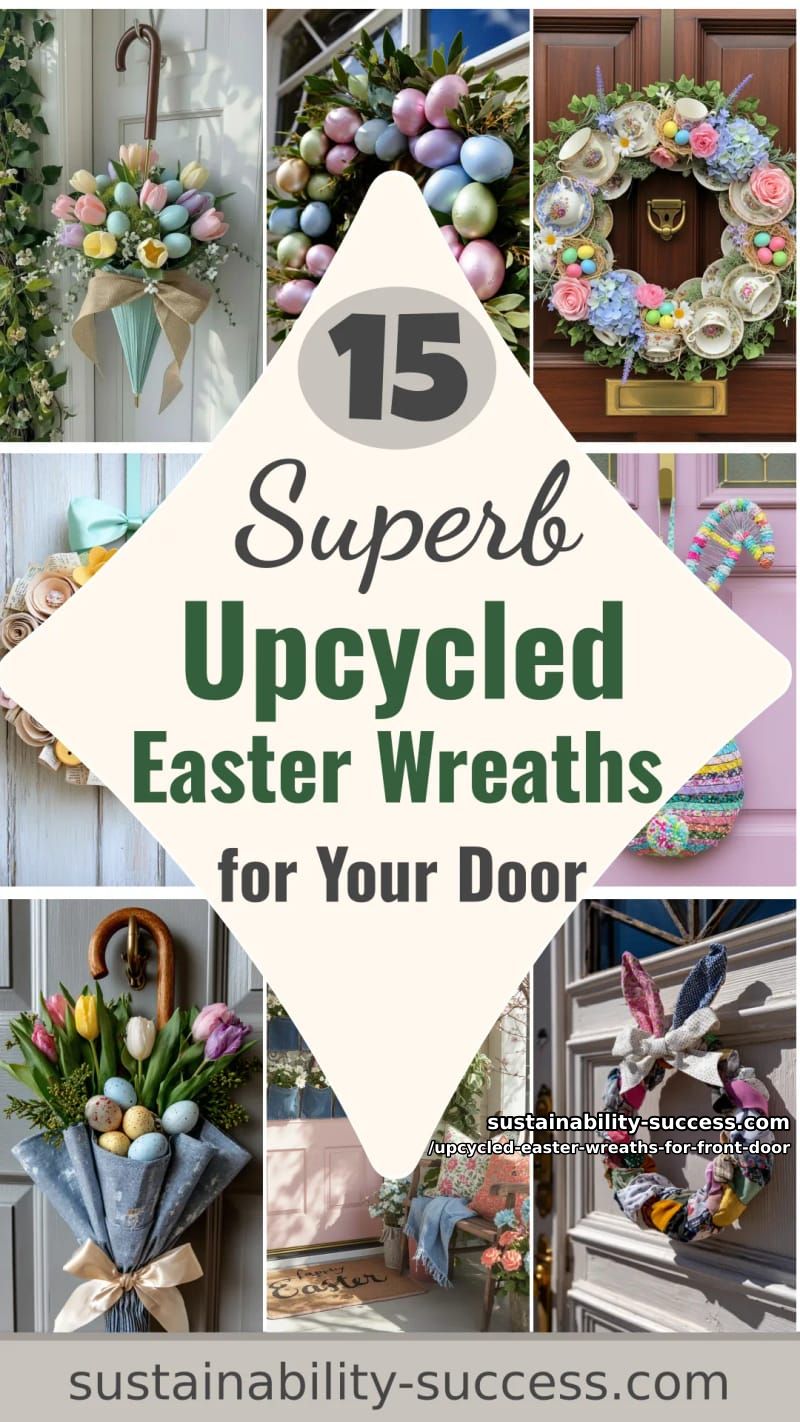 15 Upcycled Easter Wreaths For Front Door That Look Superb 42 upcycled easter wreaths for front door - Collage 41