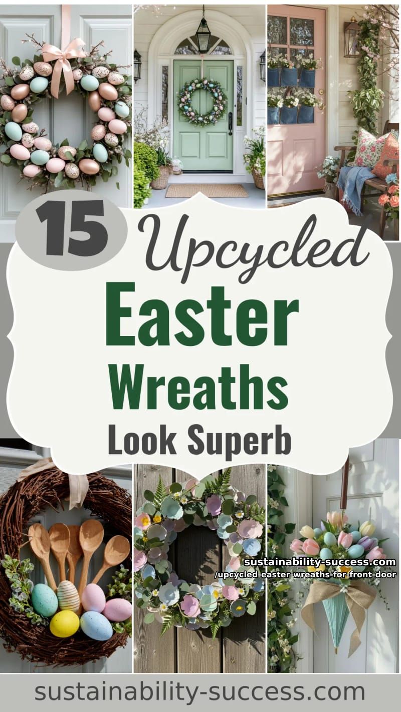15 Upcycled Easter Wreaths For Front Door That Look Superb 43 upcycled easter wreaths for front door - Collage 42