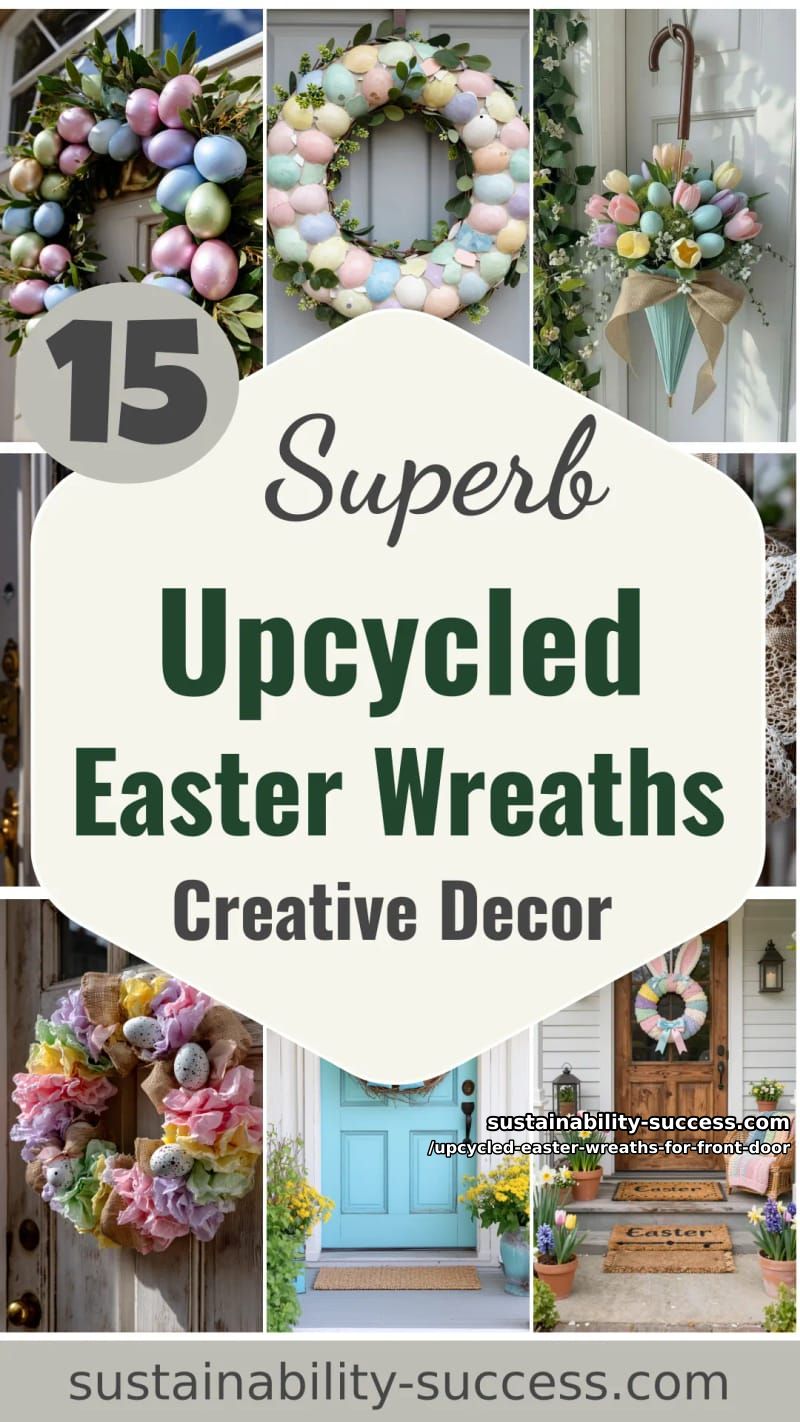 15 Upcycled Easter Wreaths For Front Door That Look Superb 44 upcycled easter wreaths for front door - Collage 43