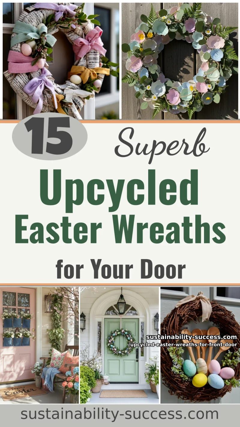 15 Upcycled Easter Wreaths For Front Door That Look Superb 45 upcycled easter wreaths for front door - Collage 44