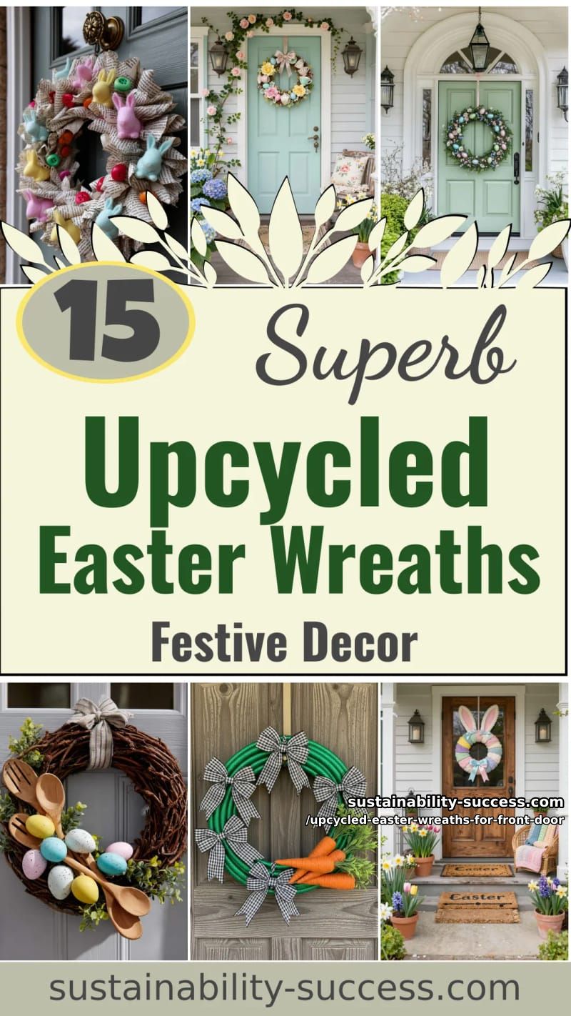 15 Upcycled Easter Wreaths For Front Door That Look Superb 47 upcycled easter wreaths for front door - Collage 46