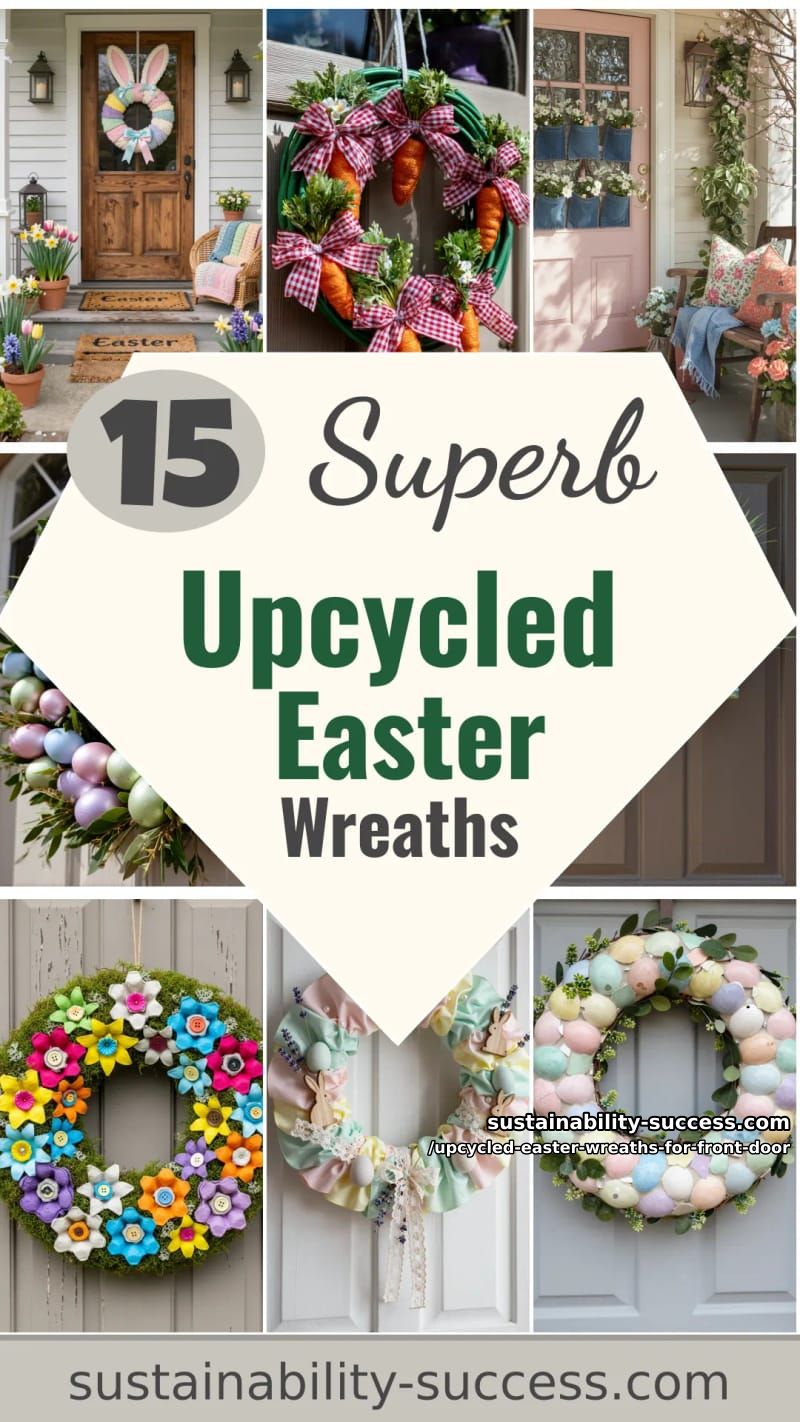 15 Upcycled Easter Wreaths For Front Door That Look Superb 48 upcycled easter wreaths for front door - Collage 47