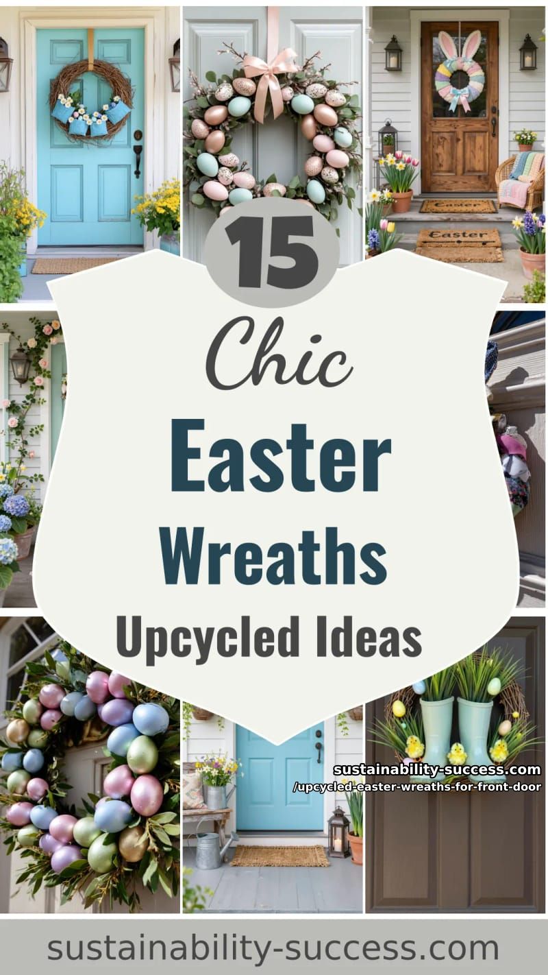 15 Upcycled Easter Wreaths For Front Door That Look Superb 49 upcycled easter wreaths for front door - Collage 48