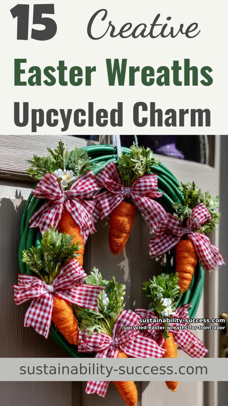 15 Upcycled Easter Wreaths For Front Door That Look Superb 50 upcycled easter wreaths for front door - Collage 49