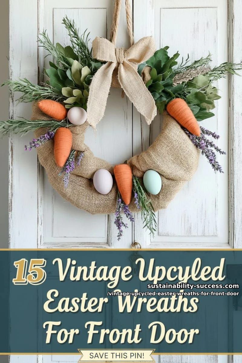 15 Vintage Upcycled Easter Wreaths For Front Door That Feel Cozy, Nostalgic & Fresh 46 vintage upcycled easter wreaths for front door - Collage 45