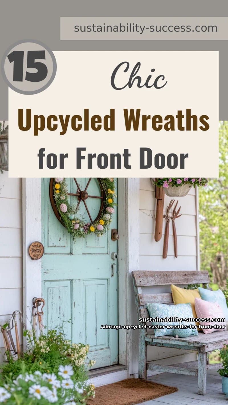 15 Vintage Upcycled Easter Wreaths For Front Door That Feel Cozy, Nostalgic & Fresh 51 vintage upcycled easter wreaths for front door - Collage 50
