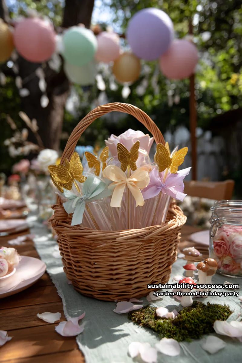basket of pastel bubble wands with fairy-themed gift tags. 1