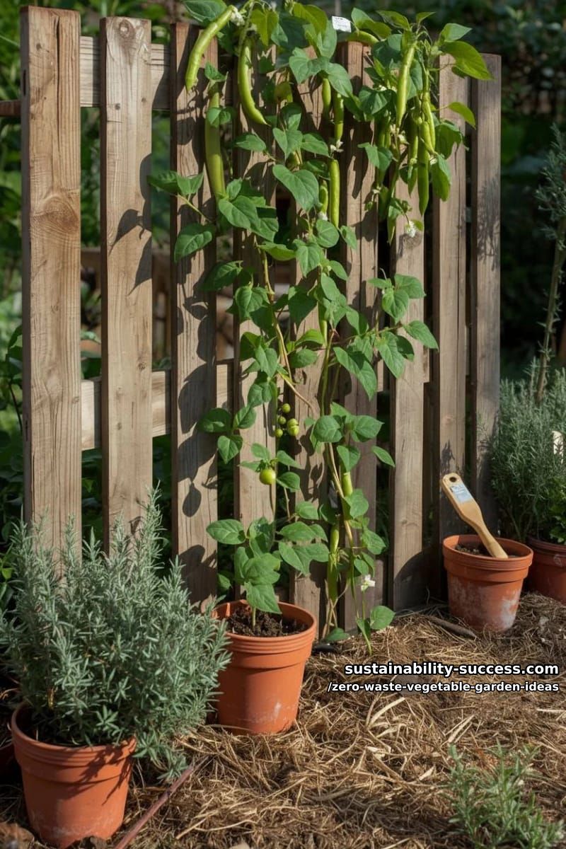 construct a pallet fence trellis for climbing beans and peas 1