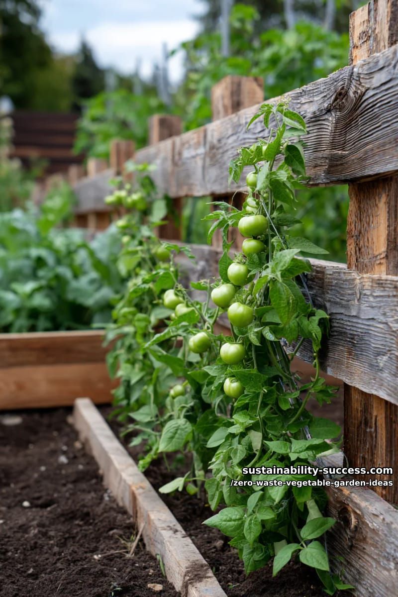 construct a pallet fence trellis for climbing beans and peas 1