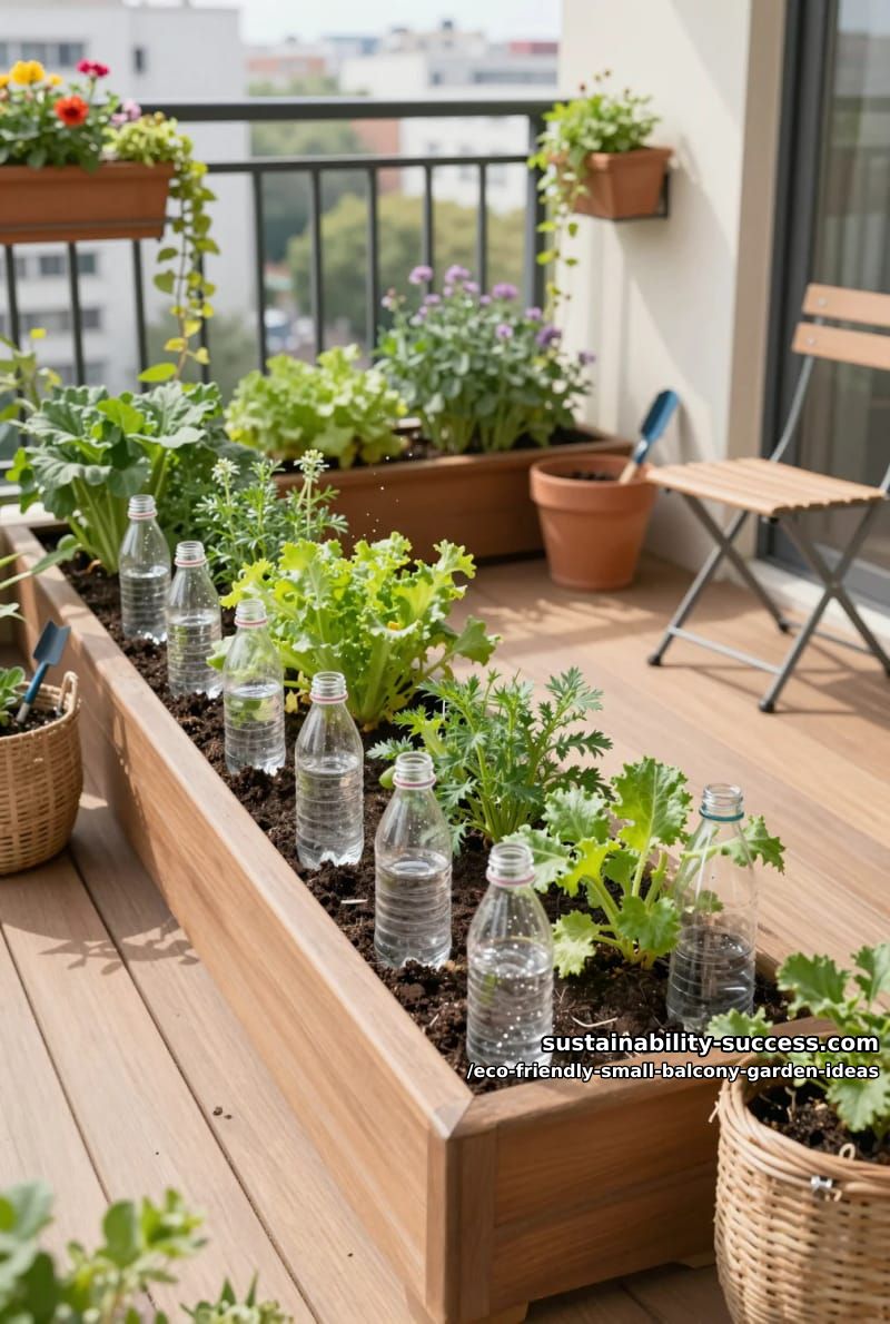 diy drip irrigation using repurposed plastic bottles for balcony beds 1