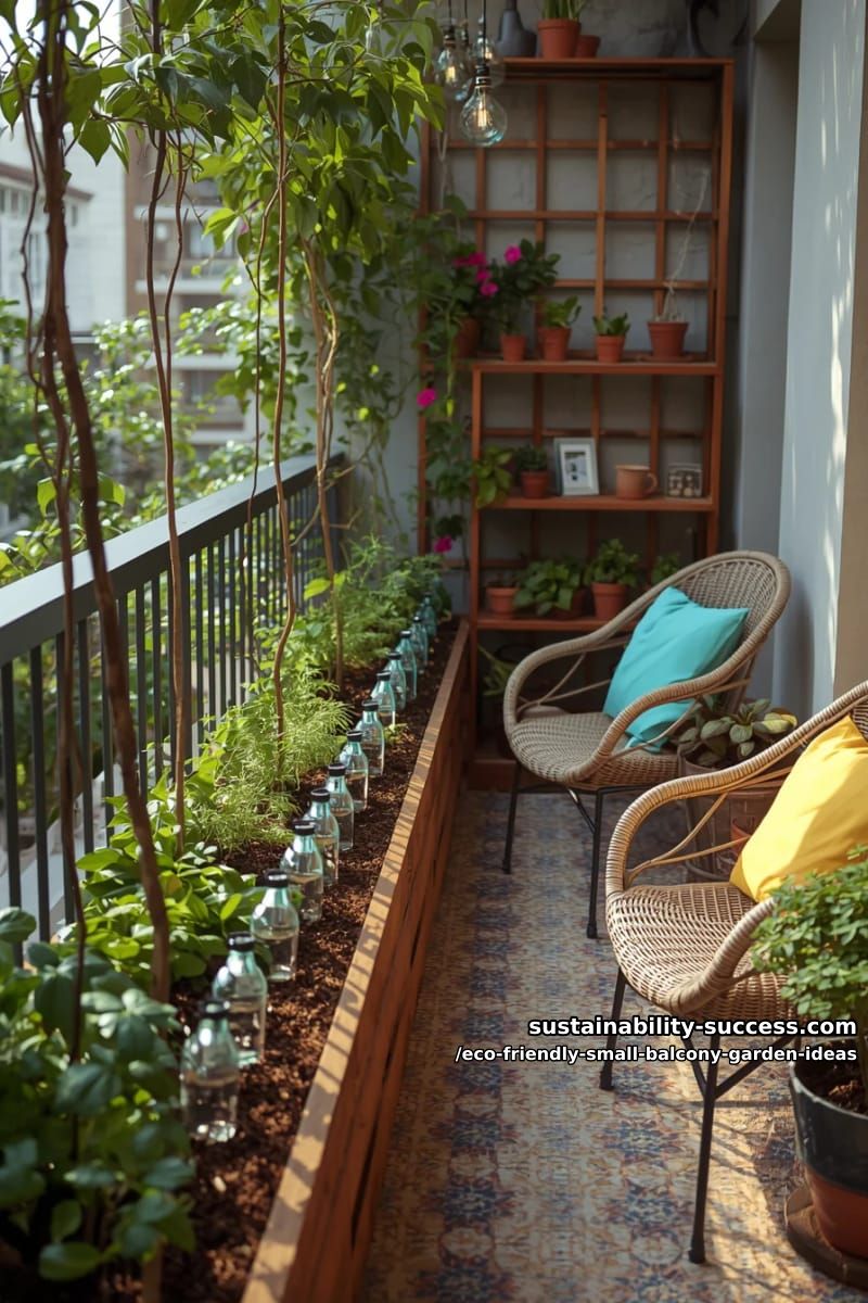 diy drip irrigation using repurposed plastic bottles for balcony beds 1