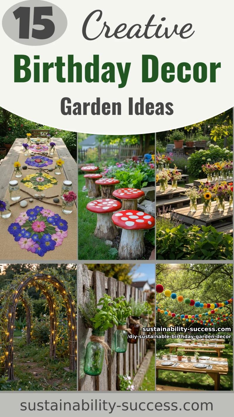 15 DIY Sustainable Birthday Garden Decor for Happier Celebration 40 DIY Sustainable Birthday Garden Decor - Collage 39