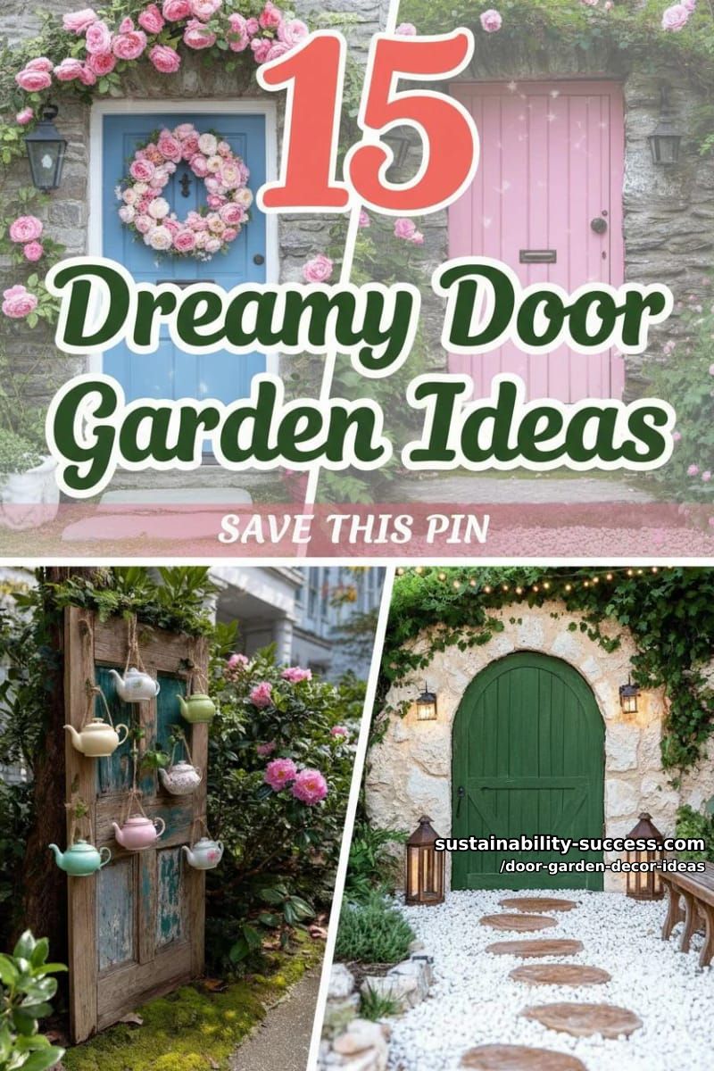 15 Dreamy Door Garden Decor Ideas to Try This Season 41 Door Garden Decor Ideas - Collage 40