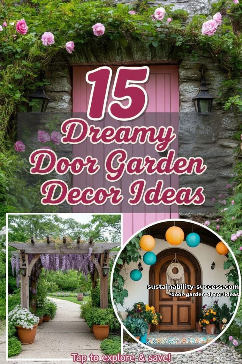 15 Dreamy Door Garden Decor Ideas to Try This Season 43 Door Garden Decor Ideas - Collage 42