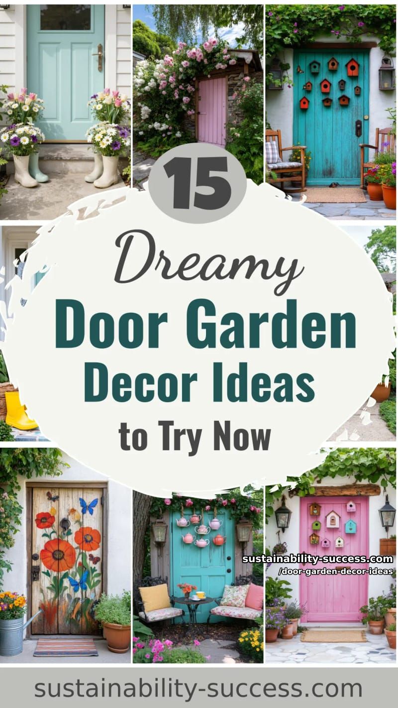15 Dreamy Door Garden Decor Ideas to Try This Season 47 Door Garden Decor Ideas - Collage 46
