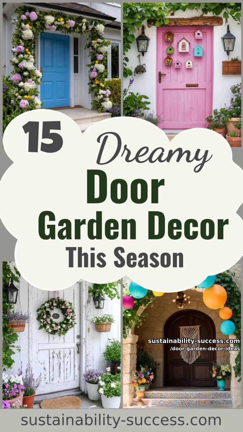 15 Dreamy Door Garden Decor Ideas to Try This Season 48 Door Garden Decor Ideas - Collage 47