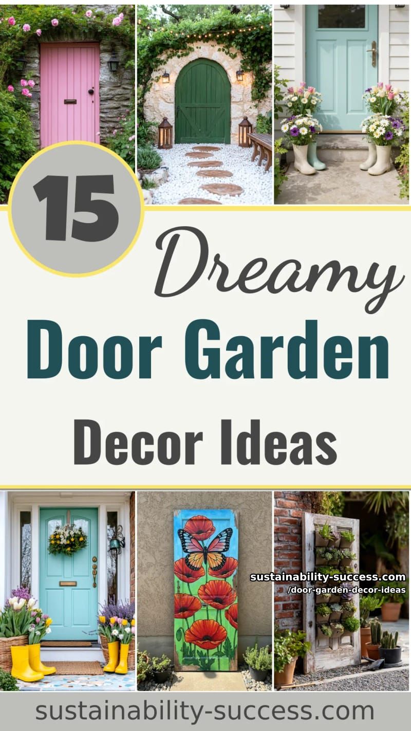 15 Dreamy Door Garden Decor Ideas to Try This Season 50 Door Garden Decor Ideas - Collage 49