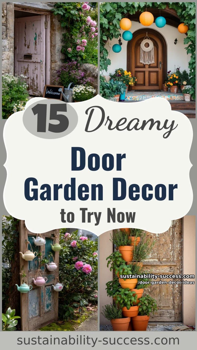 15 Dreamy Door Garden Decor Ideas to Try This Season 51 Door Garden Decor Ideas - Collage 50