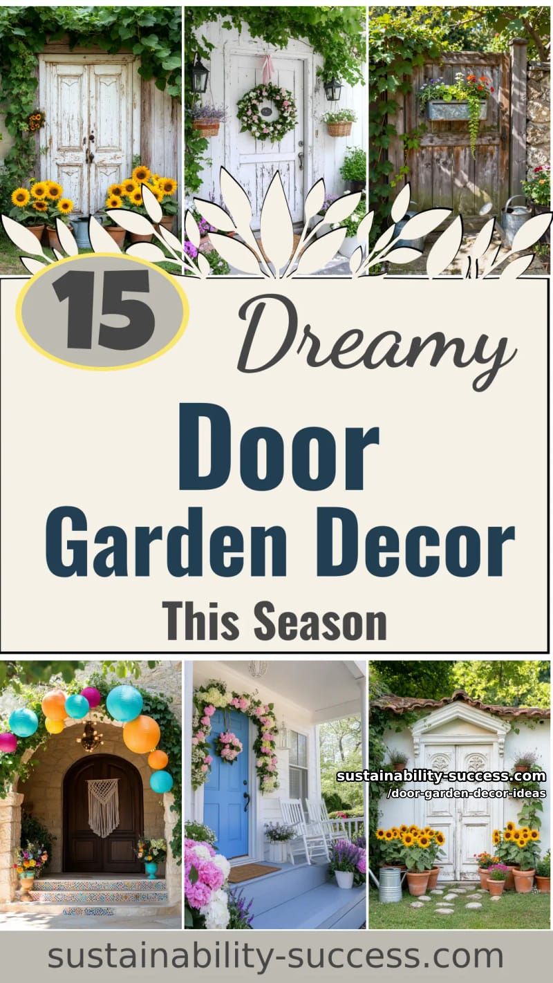 15 Dreamy Door Garden Decor Ideas to Try This Season 55 Door Garden Decor Ideas - Collage 54