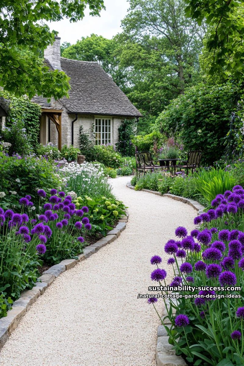 drifts of allium and ornamental grasses for texture and seasonal movement 1