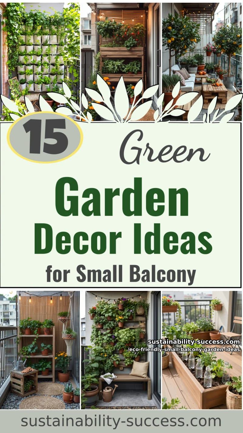15 Eco-Friendly Garden Decor Ideas for a Small Balcony 47 Eco-Friendly Small Balcony Garden Ideas - Collage 46