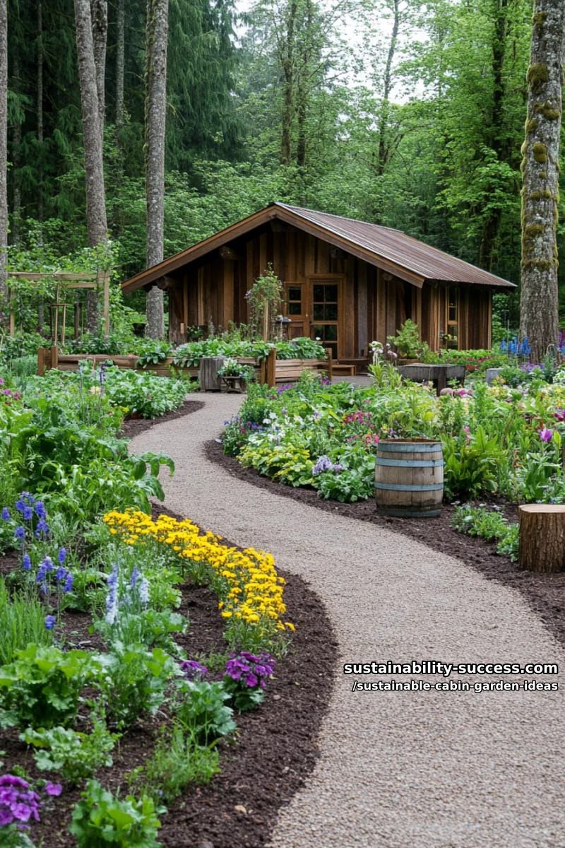 forest garden with fruit trees, berry bushes, and companion plantings 1