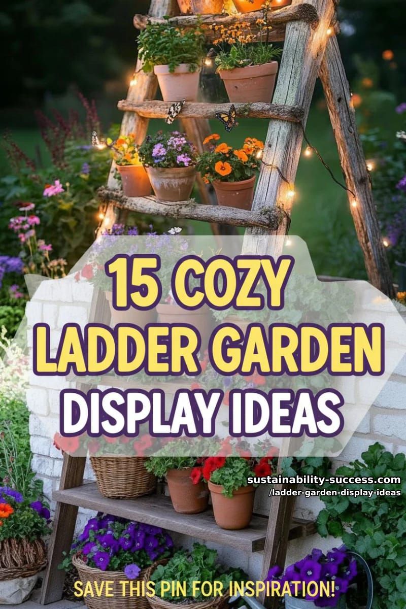 15 Cozy Ladder Garden Display Ideas to Elevate Your Space 44 Ladder Garden Display Ideas - Collage 43