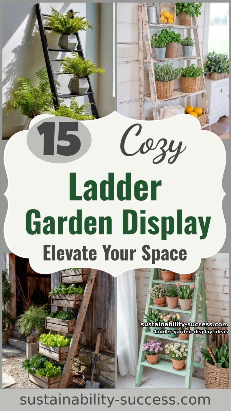 15 Cozy Ladder Garden Display Ideas to Elevate Your Space 46 Ladder Garden Display Ideas - Collage 45