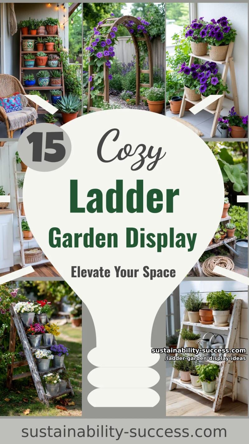 15 Cozy Ladder Garden Display Ideas to Elevate Your Space 47 Ladder Garden Display Ideas - Collage 46