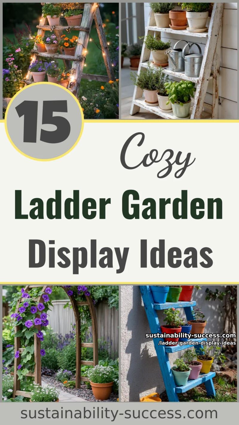 15 Cozy Ladder Garden Display Ideas to Elevate Your Space 53 Ladder Garden Display Ideas - Collage 52