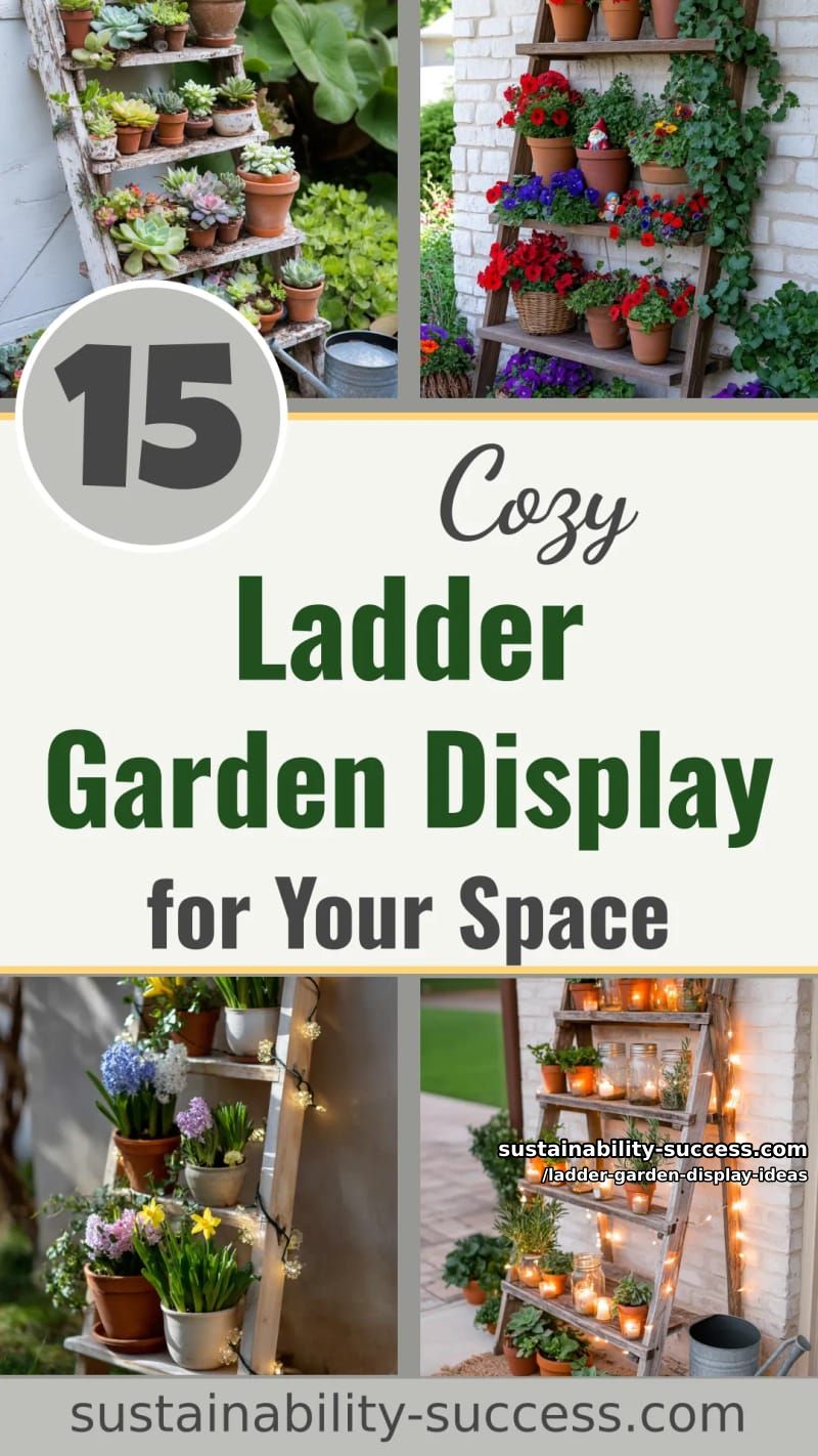 15 Cozy Ladder Garden Display Ideas to Elevate Your Space 54 Ladder Garden Display Ideas - Collage 53