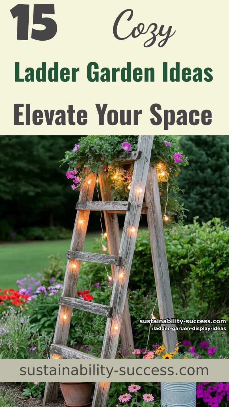 15 Cozy Ladder Garden Display Ideas to Elevate Your Space 56 Ladder Garden Display Ideas - Collage 55