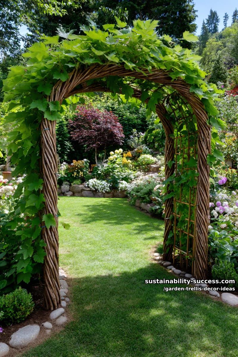 living willow archway trellis creating a whimsical garden entrance 1