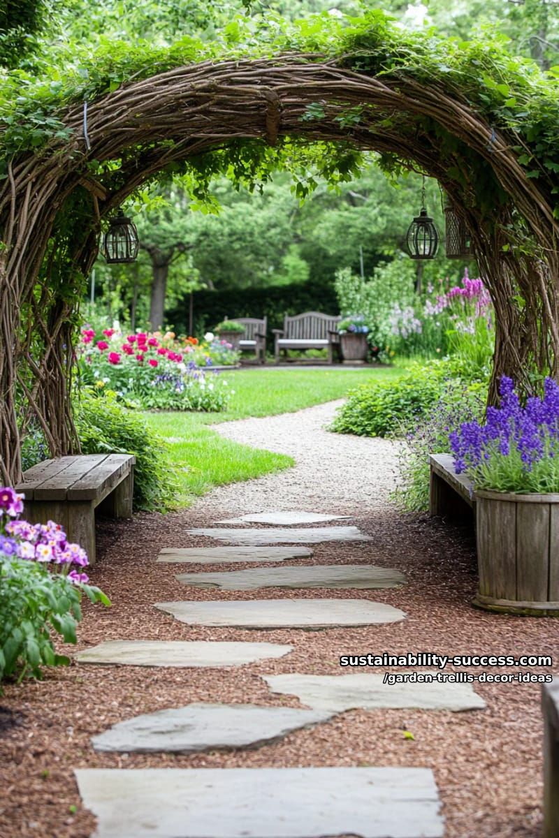 living willow archway trellis creating a whimsical garden entrance 1