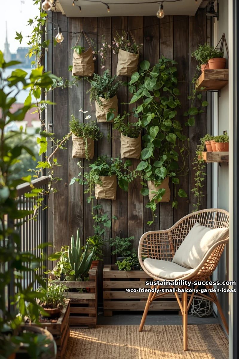 lush vertical garden using fabric pocket organizers for small spaces 1
