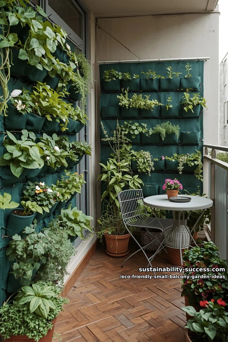 lush vertical garden using fabric pocket organizers for small spaces 1