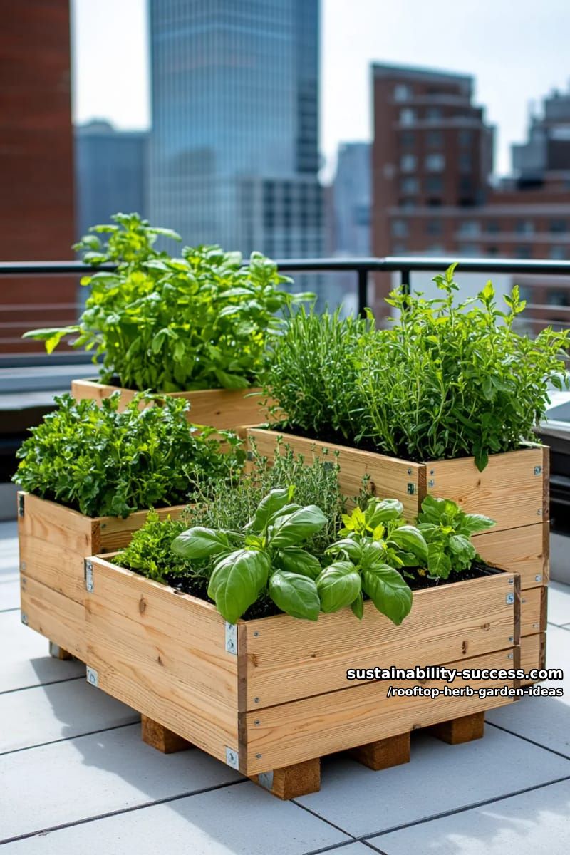 modular herb garden boxes creating a movable green mosaic 1