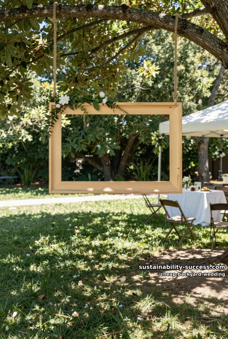 outdoor suspended photo frame prop for playful event photography 1