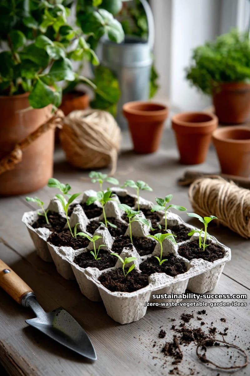 repurpose egg cartons as seed starters for your vegetable seedlings 1