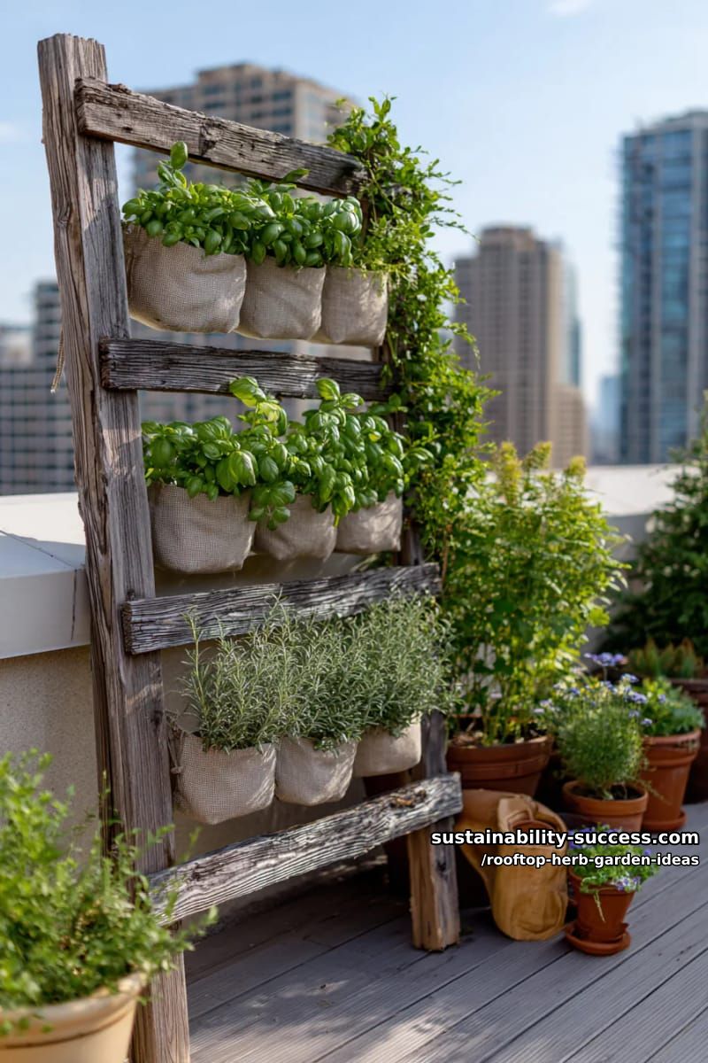 rustic trellis with climbing beans and herb pockets for urban coziness 1
