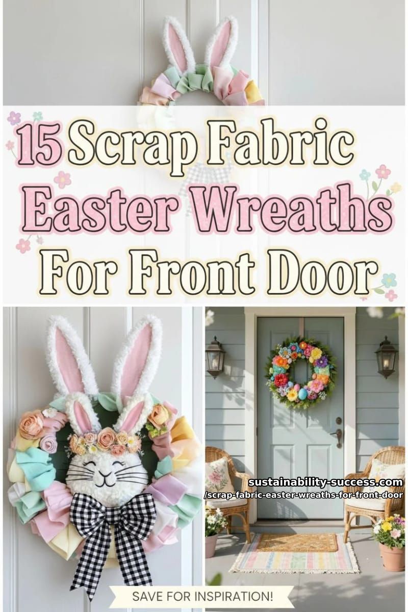 15 Scrap Fabric Easter Wreaths For Front Door That Add Cozy Handmade Charm 43 scrap fabric easter wreaths for front door - Collage 42