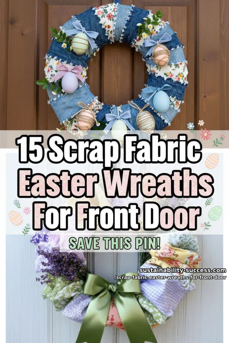 15 Scrap Fabric Easter Wreaths For Front Door That Add Cozy Handmade Charm 45 scrap fabric easter wreaths for front door - Collage 44