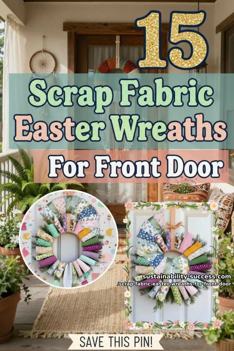 15 Scrap Fabric Easter Wreaths For Front Door That Add Cozy Handmade Charm 47 scrap fabric easter wreaths for front door - Collage 46