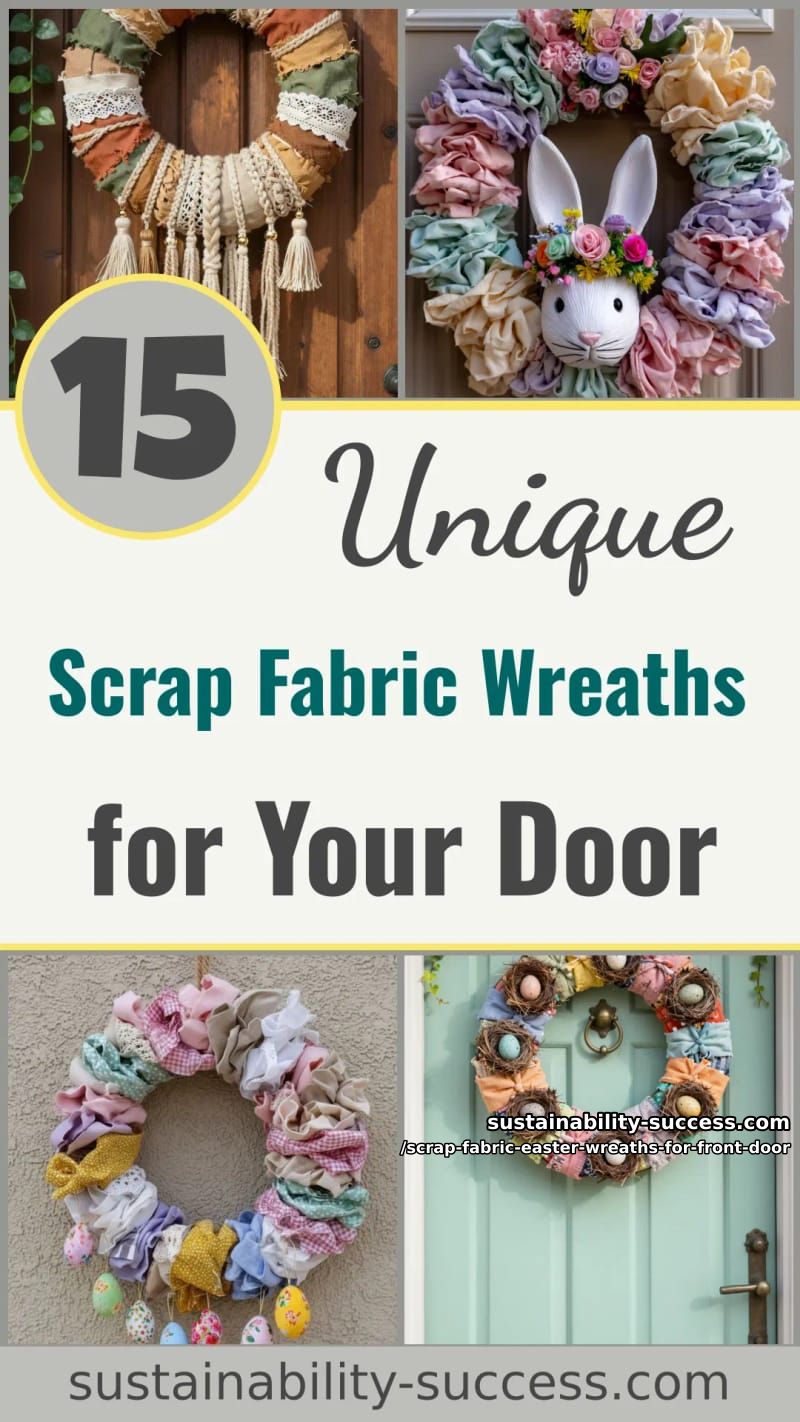 15 Scrap Fabric Easter Wreaths For Front Door That Add Cozy Handmade Charm 48 scrap fabric easter wreaths for front door - Collage 47