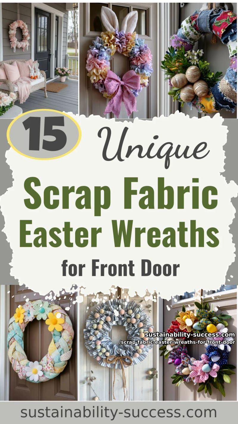 15 Scrap Fabric Easter Wreaths For Front Door That Add Cozy Handmade Charm 49 scrap fabric easter wreaths for front door - Collage 48