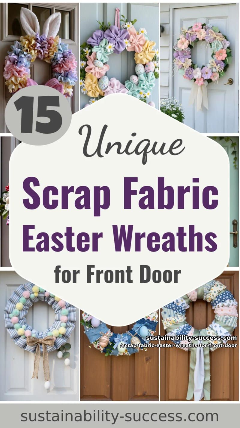15 Scrap Fabric Easter Wreaths For Front Door That Add Cozy Handmade Charm 53 scrap fabric easter wreaths for front door - Collage 52