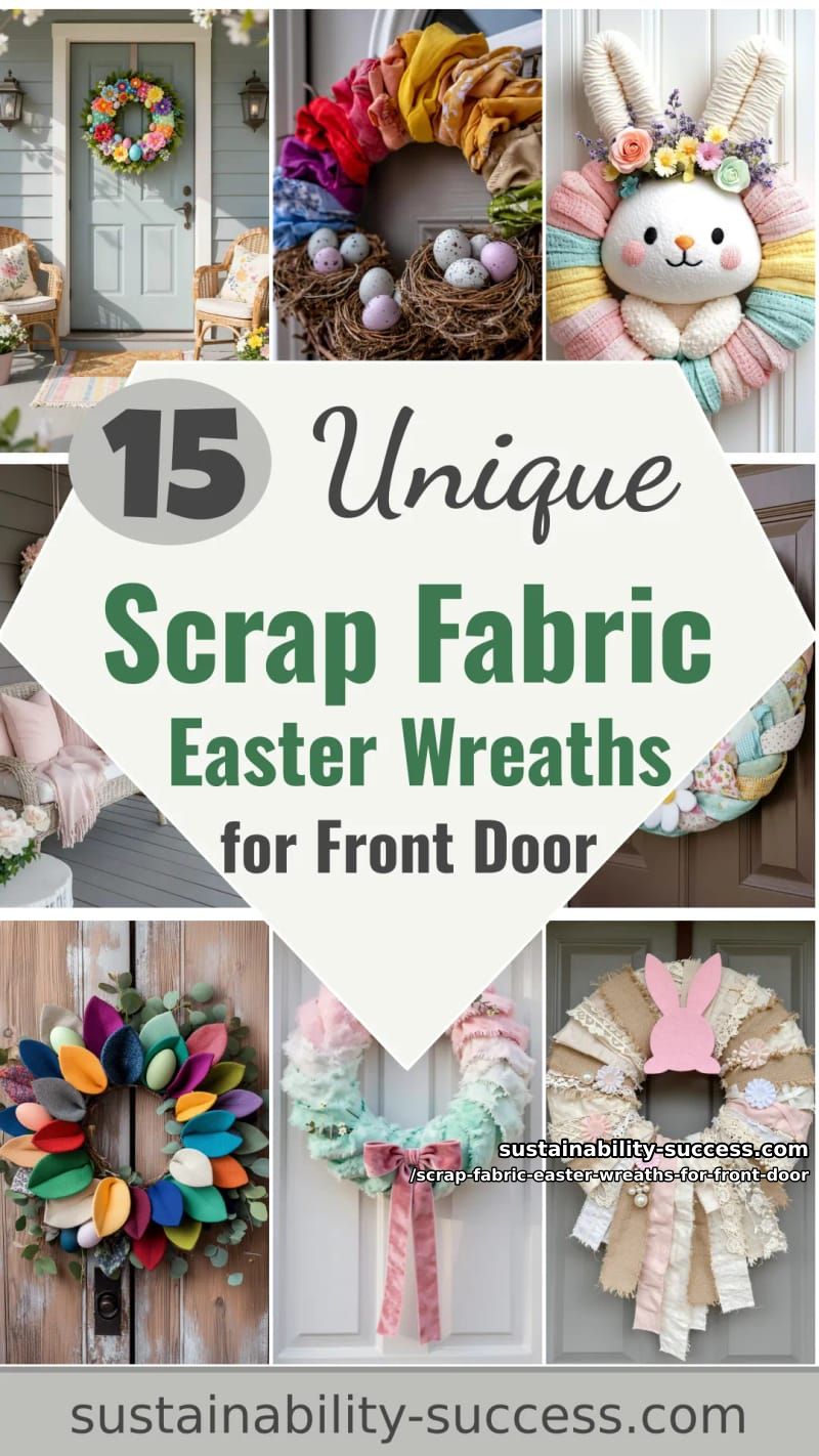15 Scrap Fabric Easter Wreaths For Front Door That Add Cozy Handmade Charm 54 scrap fabric easter wreaths for front door - Collage 53