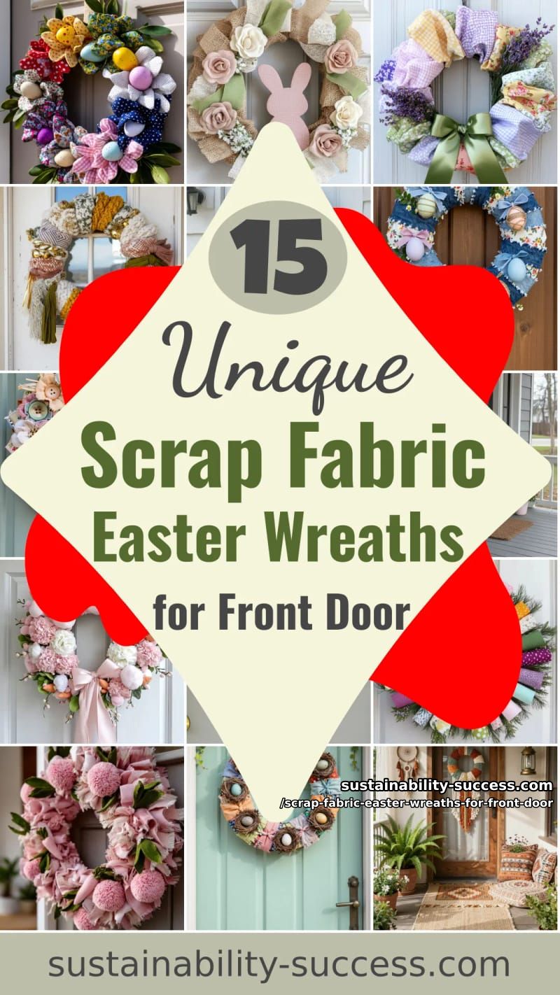 15 Scrap Fabric Easter Wreaths For Front Door That Add Cozy Handmade Charm 58 scrap fabric easter wreaths for front door - Collage 57