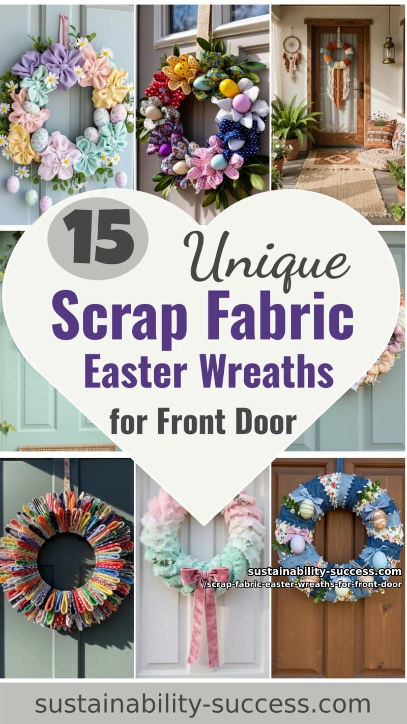 15 Scrap Fabric Easter Wreaths For Front Door That Add Cozy Handmade Charm 59 scrap fabric easter wreaths for front door - Collage 58