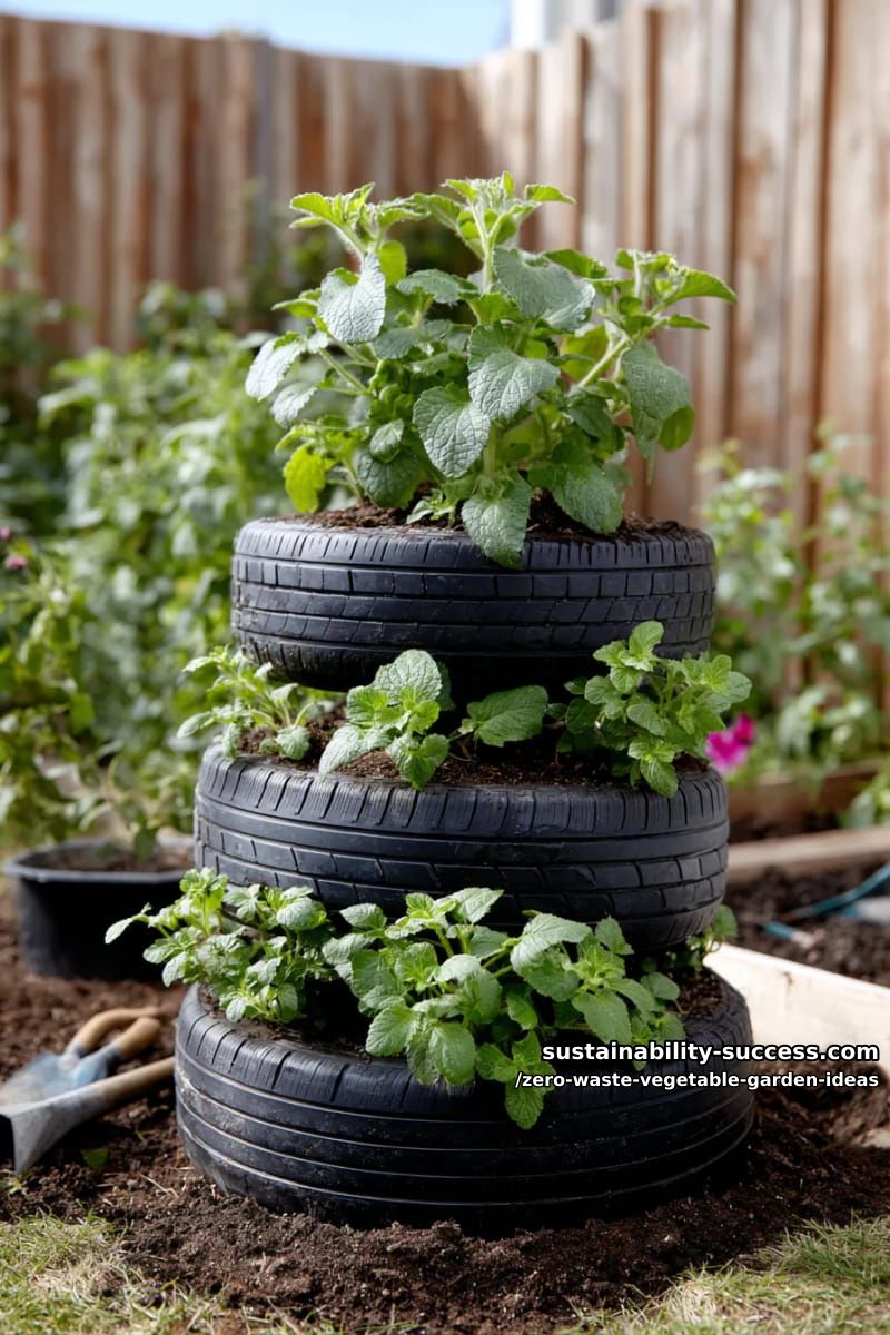 stack old tires to build a vertical potato tower in your backyard 1